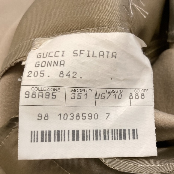 Rare! Gucci Italian Vintage Wool Tailored Pencil Skirt Beige Size 42 (US 6) - Picture 11 of 16